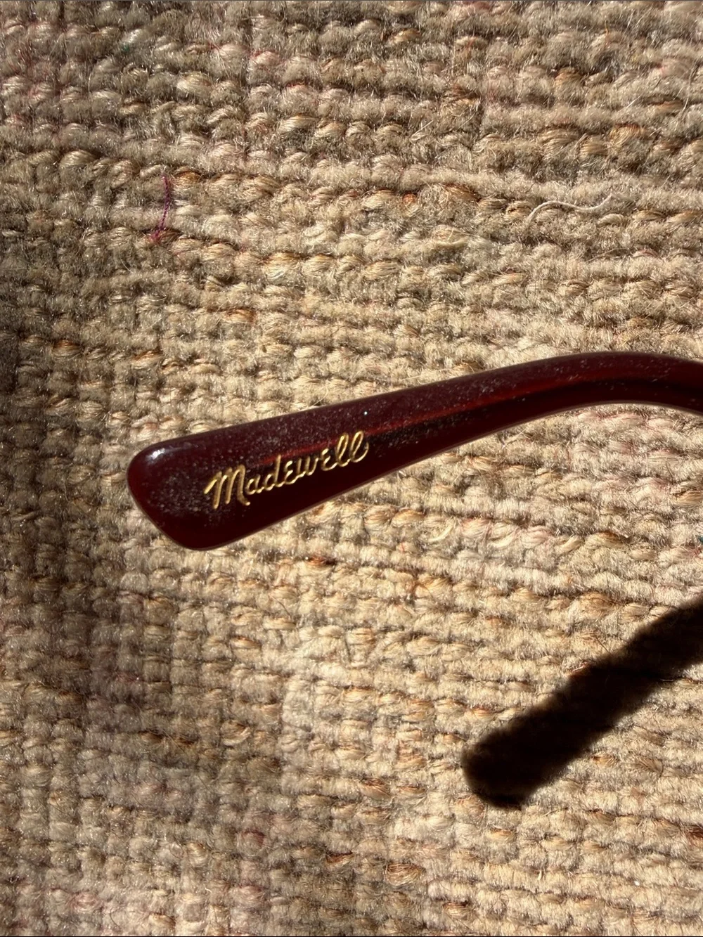 Madewell Pierport Red Frame Sunglasses with Brown Lenses